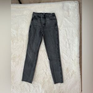 Hollister Women's High Rise Dark Gray Jeans Ultra High Mom Jean‎ 00R